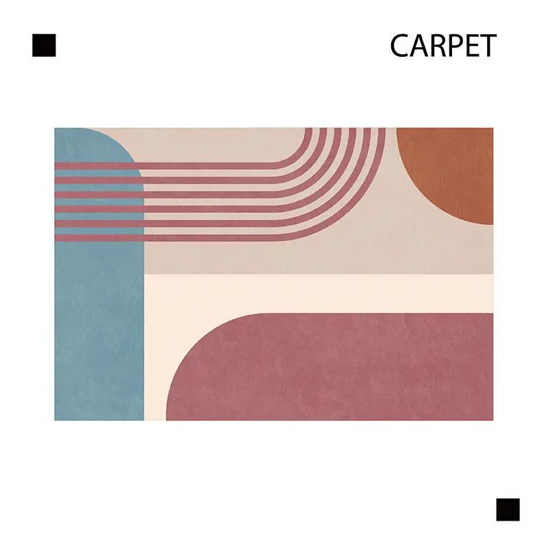 Nordic Modern Minimalist Living Room Carpet Abstract Non-slip Luxury Bedroom Rug Home Decoration Fluffy Square Vortex Mat