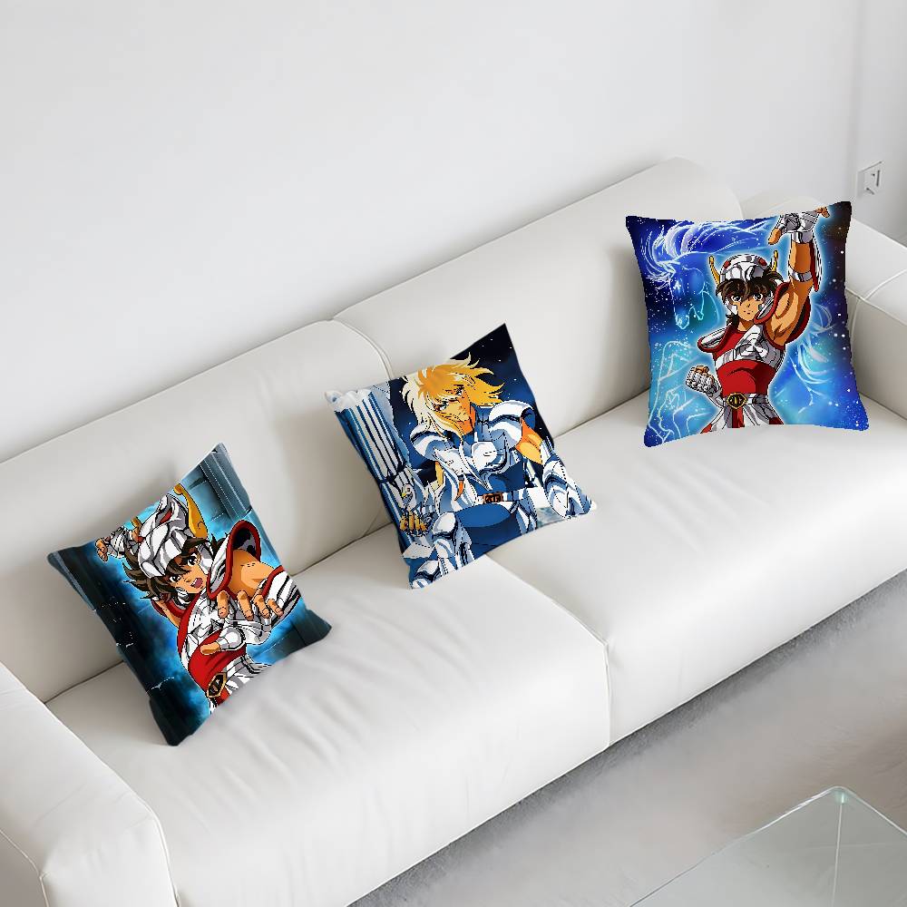 S-Saint-SeiyaS Knights Pillow Case Cushion Cover Soft Cute Throw Pillow Case For Car Sofa Pillowcase Polyester With Zipper