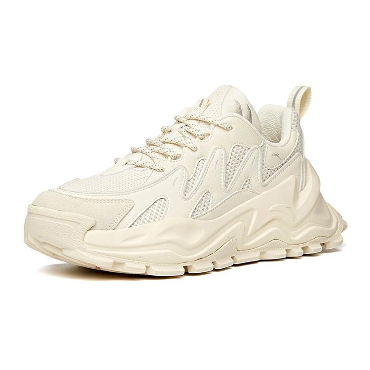 New Anta Hot Cushioning Slip Resistant Low Top Chunky Sneakers Women's Light Beige White 922048880-6