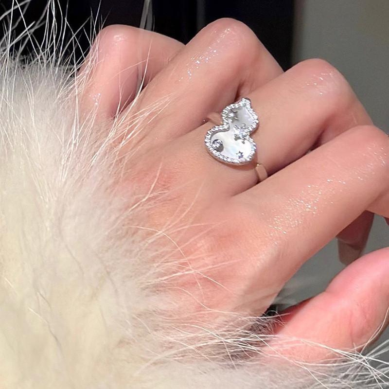 Fashionable Women s Copper Ring With Unique Design And Radiant Rhinestone Embellishments