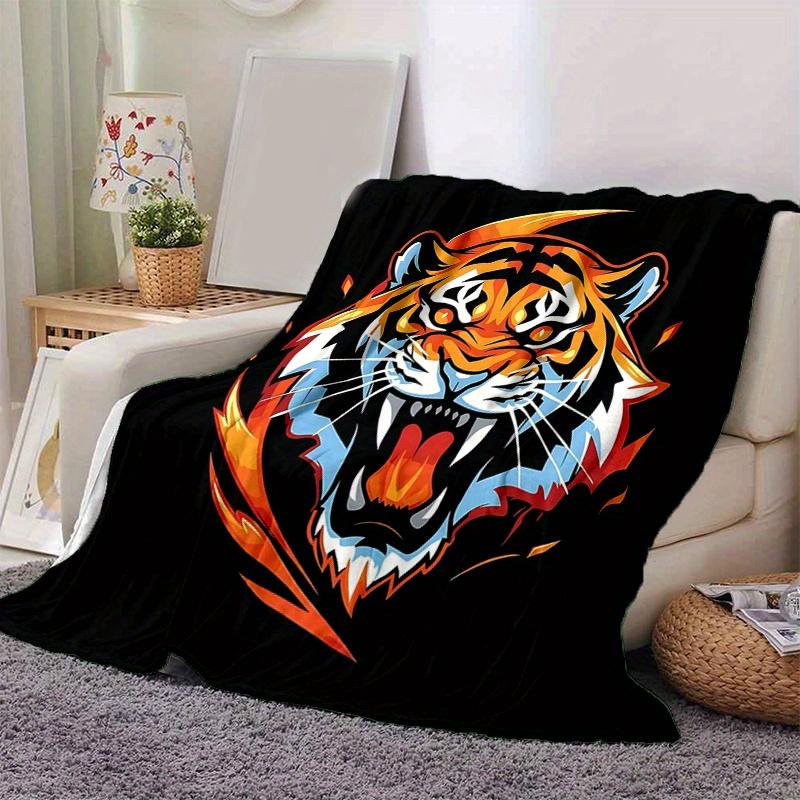 

1pc Domineering Tiger Home Decor Blanket Gift for Room Bedroom,Living Room, Travel, Camping, Car Blankets 80x120cm