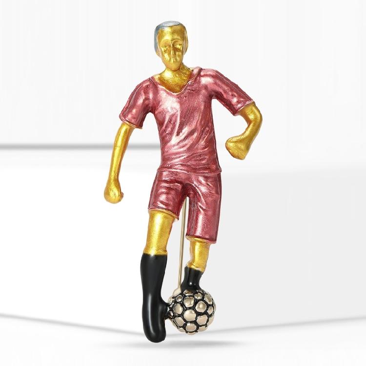 Vibrant Soccer Enamel Brooch Football Player Jewelry Elegant Clothing Accessory For Outfit Enhancement
