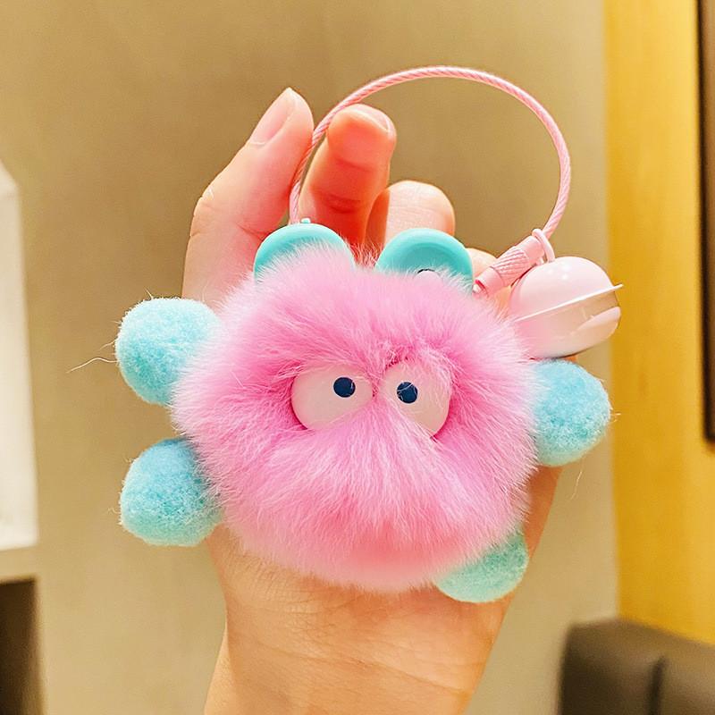 Adorable Fluffy Bunny Keychain Charming Plush Bag Accessory For Couples And Friends