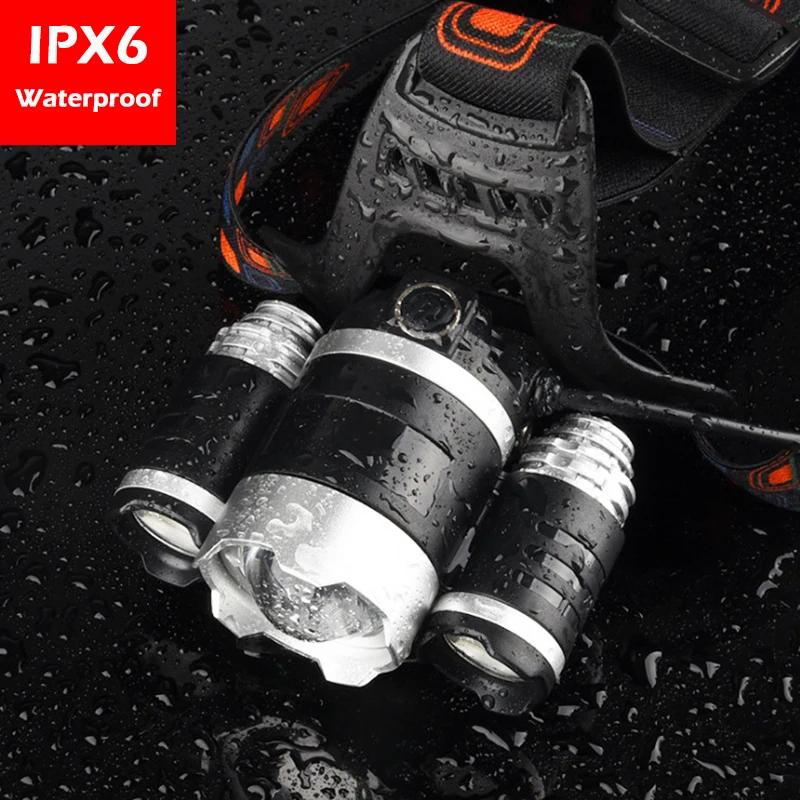 Multifunctional Outdoor Emergency Head Mounted Charging Strong Bald Light Waterproof Convenient Camping Fishing Flashlight