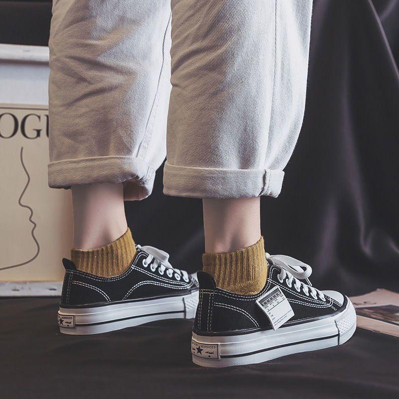 Platform canvas shoes women's height-increasing white shoes spring and autumn new versatile autumn student low-top shoes spring