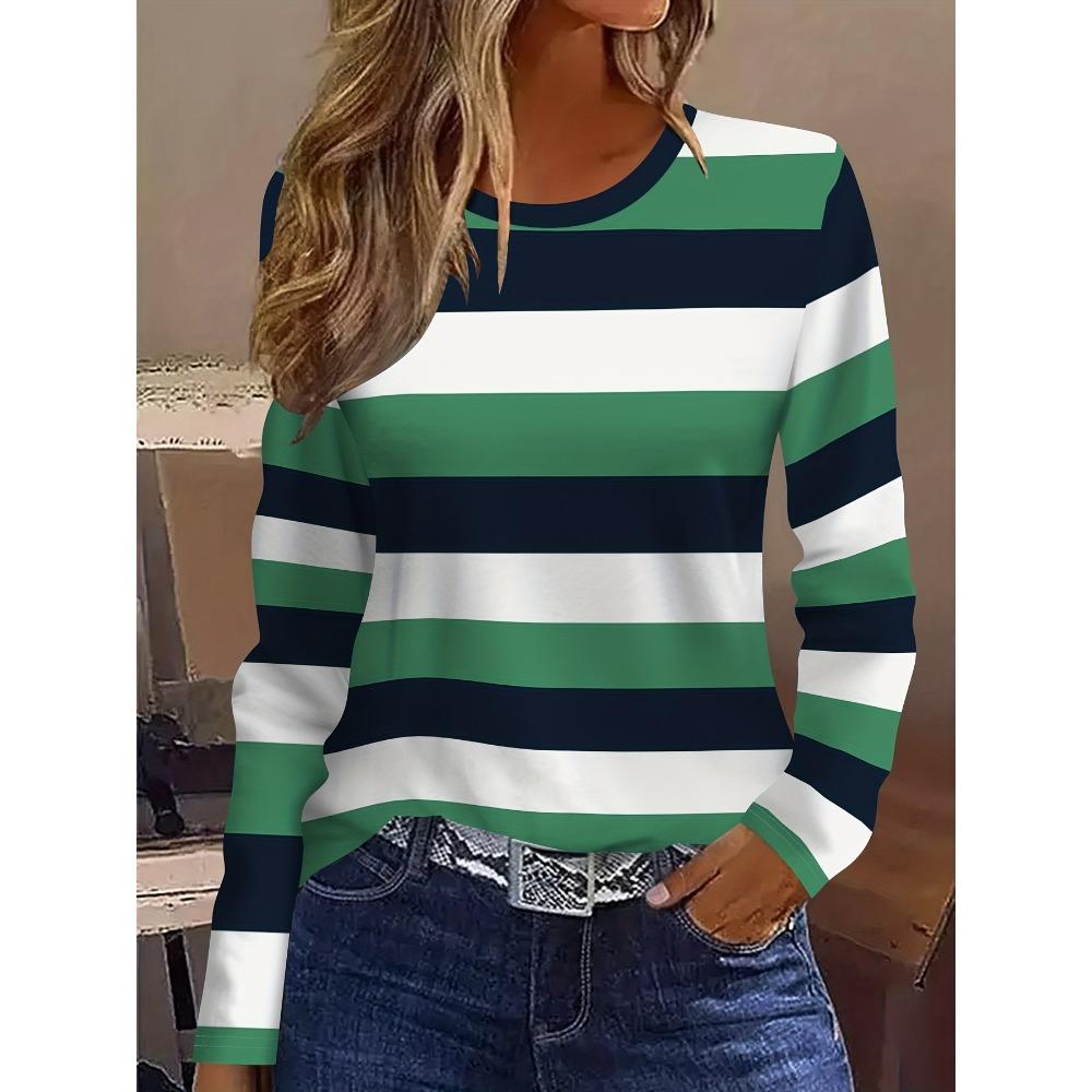 Women S Round Neck Long Sleeve T-Shirt Casual Fashion Long Sleeve Shirt Fall Winter Long Sleeve Outerwear S