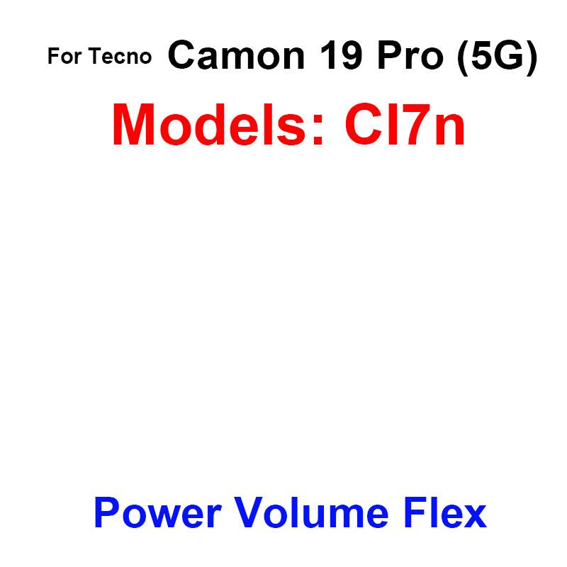 Audio Power Volume Flex Cable For Tecno Camon 17 17P 18 18P 19 20 30 Pro Premier Neo Power Volume Flex Cable Flex Ribbon Repair