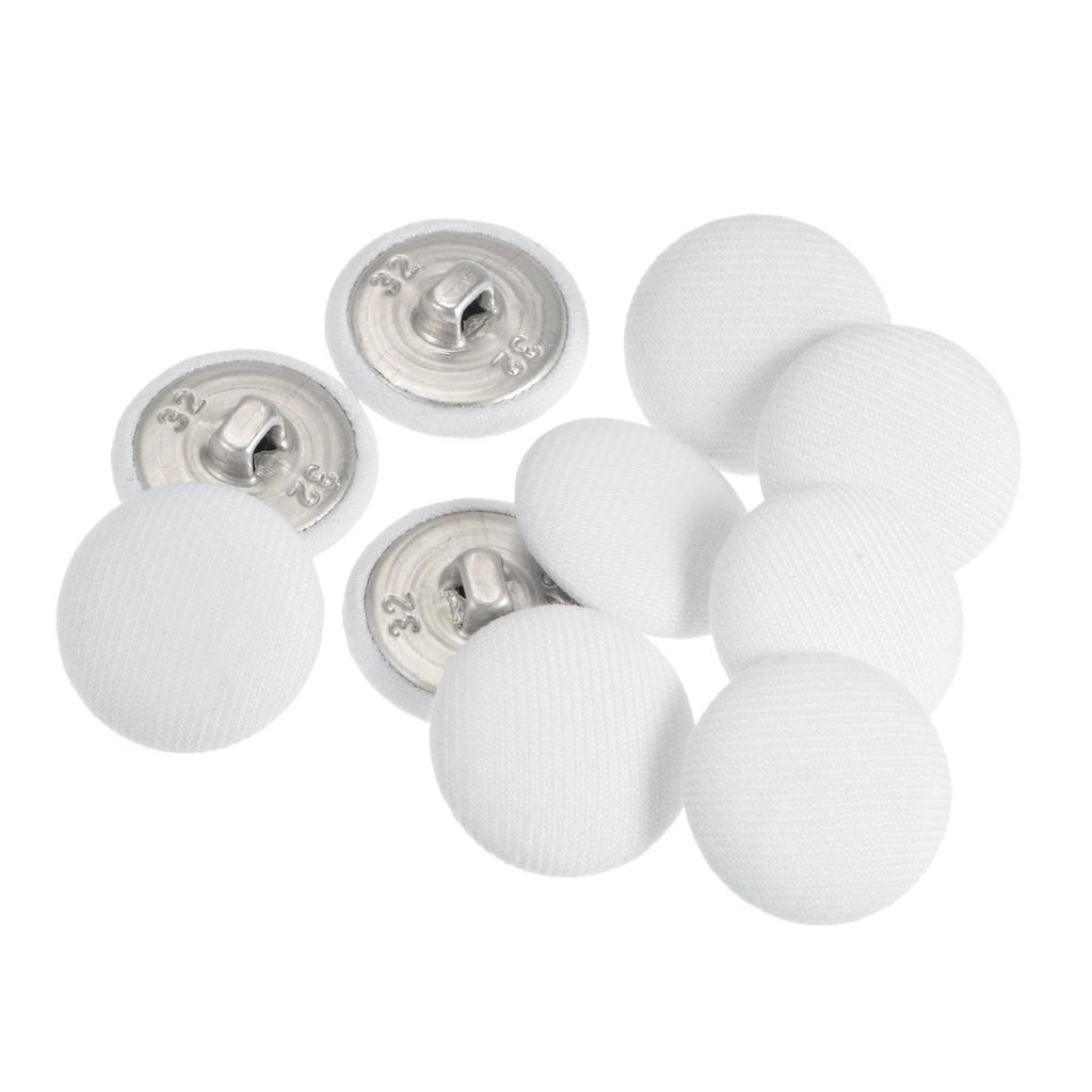 10pcs 20mm Fabric Cloth Covered Button Metal Shank Round Sewing Buttons for Diy Sewing Suits Dress Shirt Coat Clothing Decor