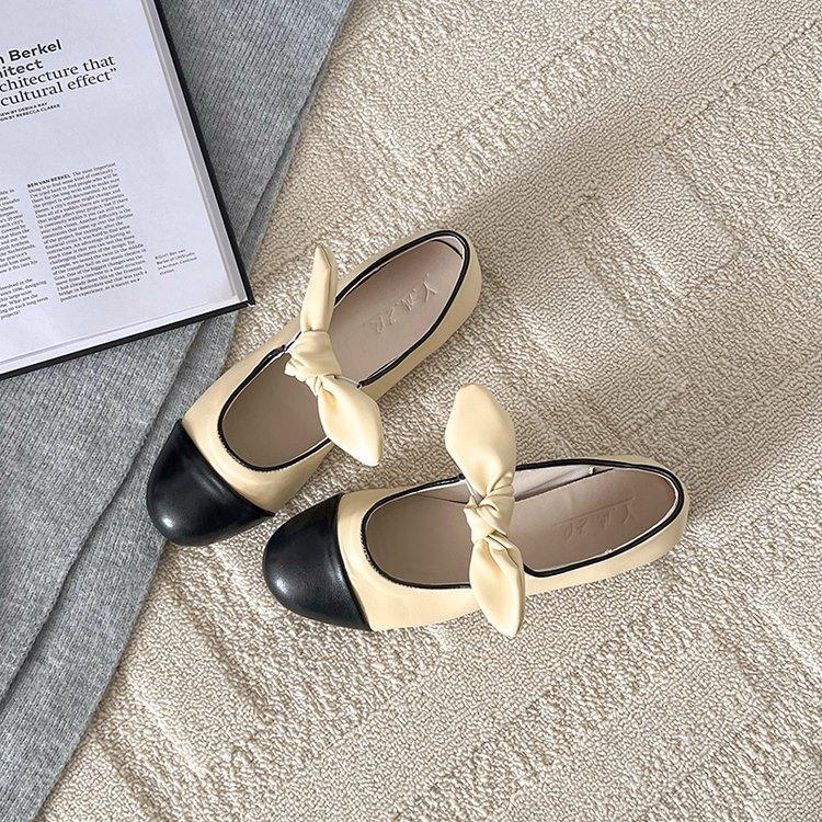 [Ushilai] French Xiaoxiangfeng Bow Mary Jane Shoes Women's 2025 Spring New Sweet Versatile Single Shoes