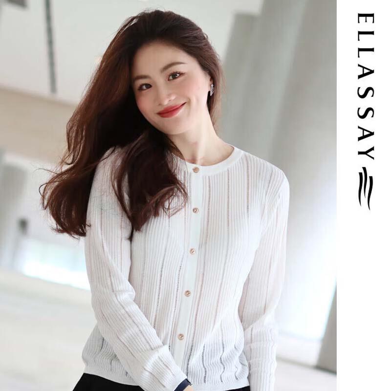

ELLASSAY Versatile Hollow-Out Slim Knit Top S