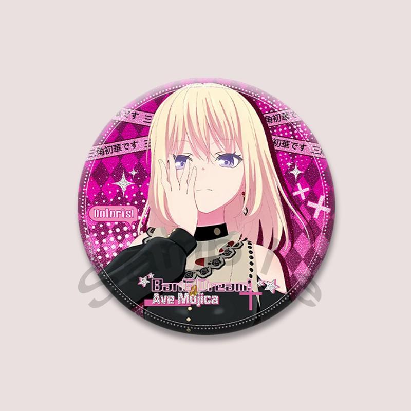 Bang Dream Ave Mujica Cartoon Badge Anime Character Sakiko Togawa Uika Misumi Lapel Pins Kawaii Manga Brooch for Bag Decor Gifts