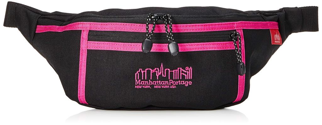 Genuine Product Waist Bag Alleycat Waist Bag Luminous [Manhattan Portage] [Official] Black/Pink