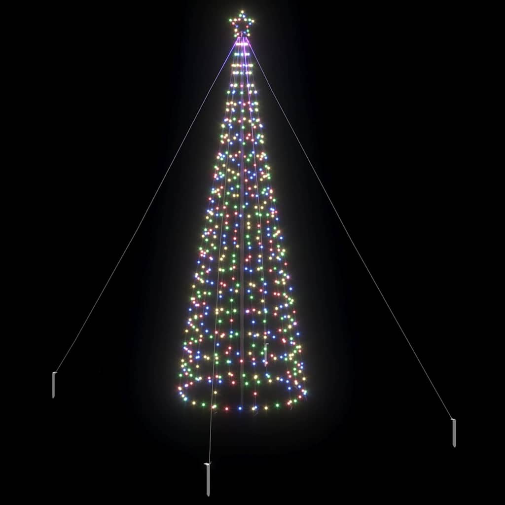 LED Christmas Tree with Ground Spikes Multi Colored 400 cm Iron