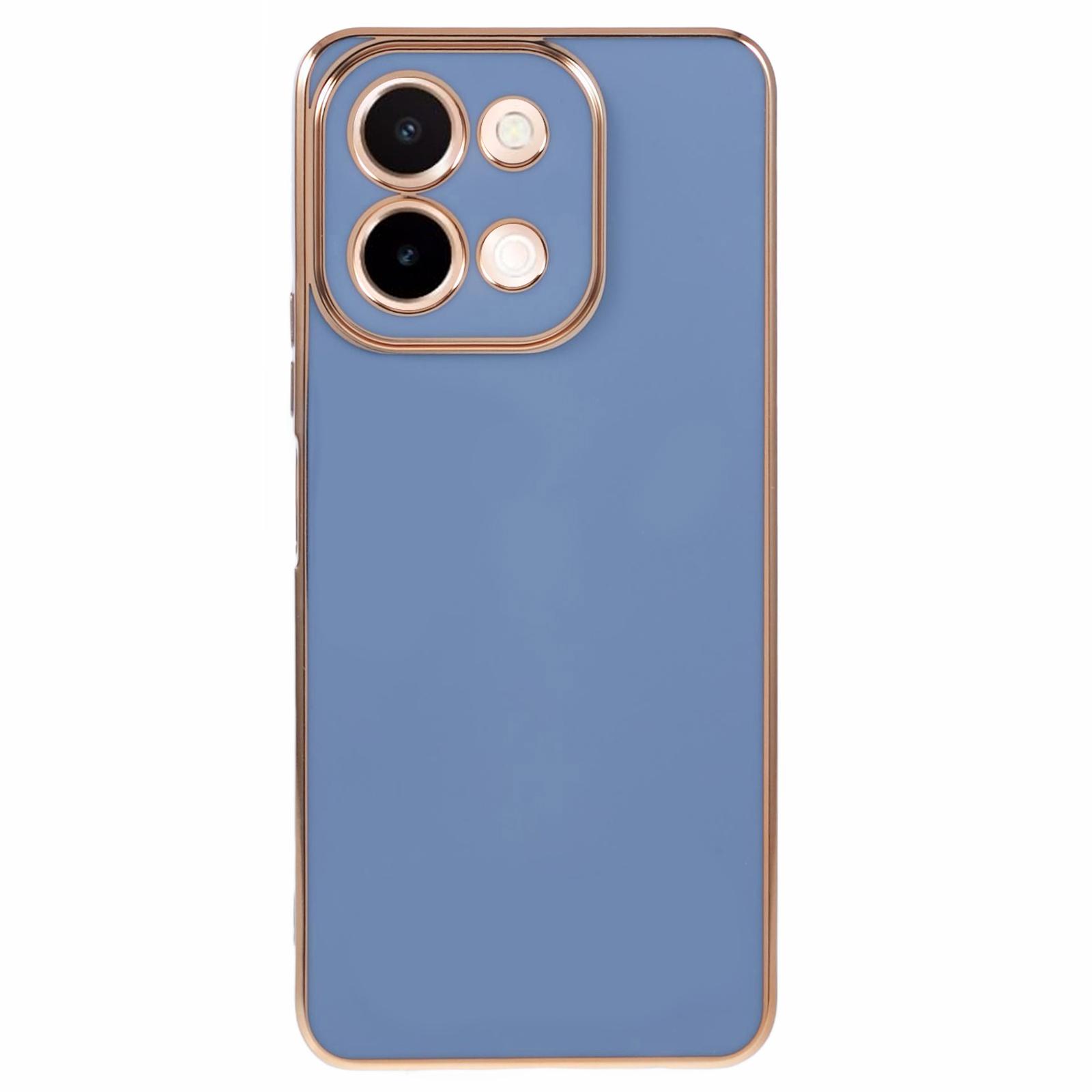 

For vivo Y28 4G Case TPU Slim Fit Shockproof Phone Cover 6D Electroplating Blue