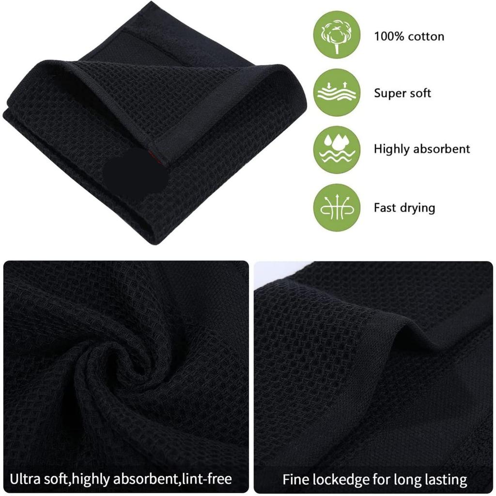 Cotton Kitchen Dish Cloth Set Honeycomb Waffle Weave Pattern Absorbent Durable Multipurpose Cleaning Towels for Household Use and Gift