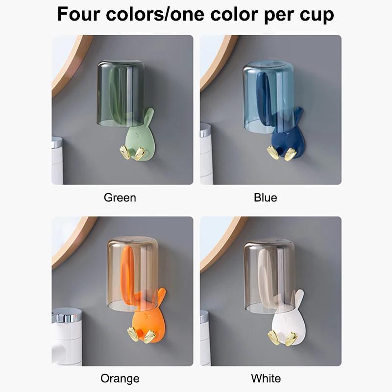 Królik Uchwyt na szczoteczki do zębów montowany na ścianie Zestaw kubków do płukania ust Kubek do płukania zębów Kubek Stojak do przechowywania Organizer Akcesoria łazienkowe