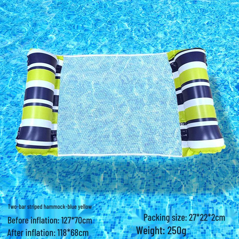Tumbona Flotante Inflable Plegable Transfronteriza con Respaldo y Malla