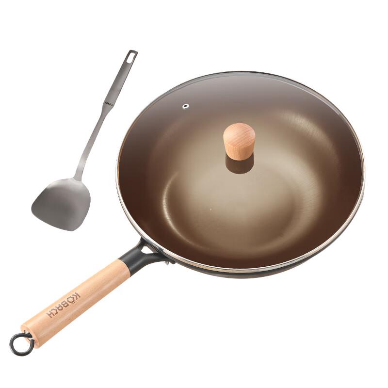 Kombach 32cm Traditional Cast Iron Wok