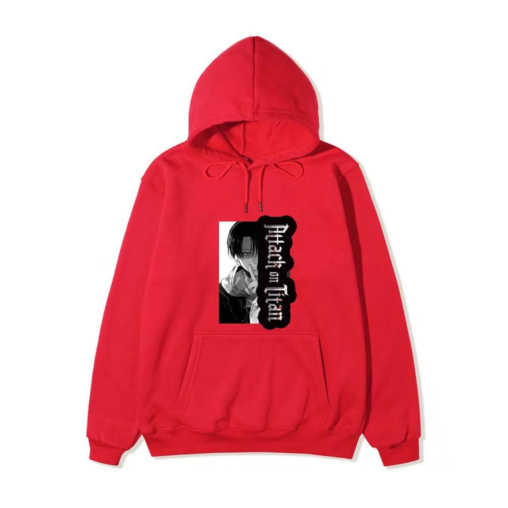 Attack on Titan Levi Ackerman Manga Hoodie Unisex Fleece Sweatshirt Gothic Vertical Logo Front Print No Sleeve Autumn Winter Pullover