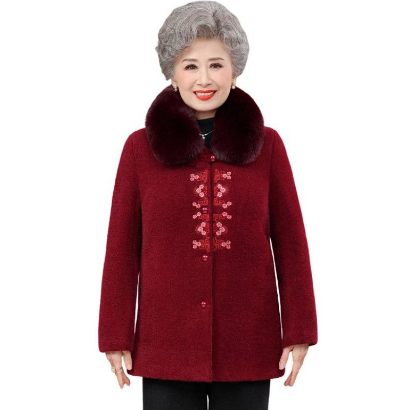 Wife winter woolen jacket plush warm autumn and winter top old mink clothes