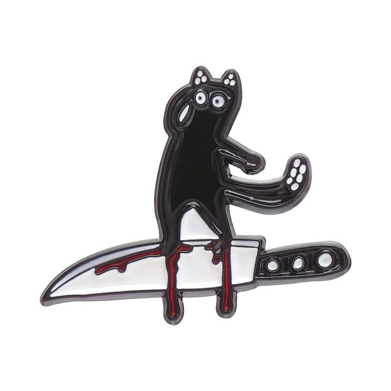 Black Cat Adorable Skull Bat Pumpkin Dog Pin In Alloy With Colorful Finish For Unisex Statement Fashion