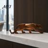 Light Luxury Cheetah Sculpture 3D Printed Figurine, Compact Geometric Faceted Sculpture, Modern Minimalist Animal Decor Leopard Statue for Home Office