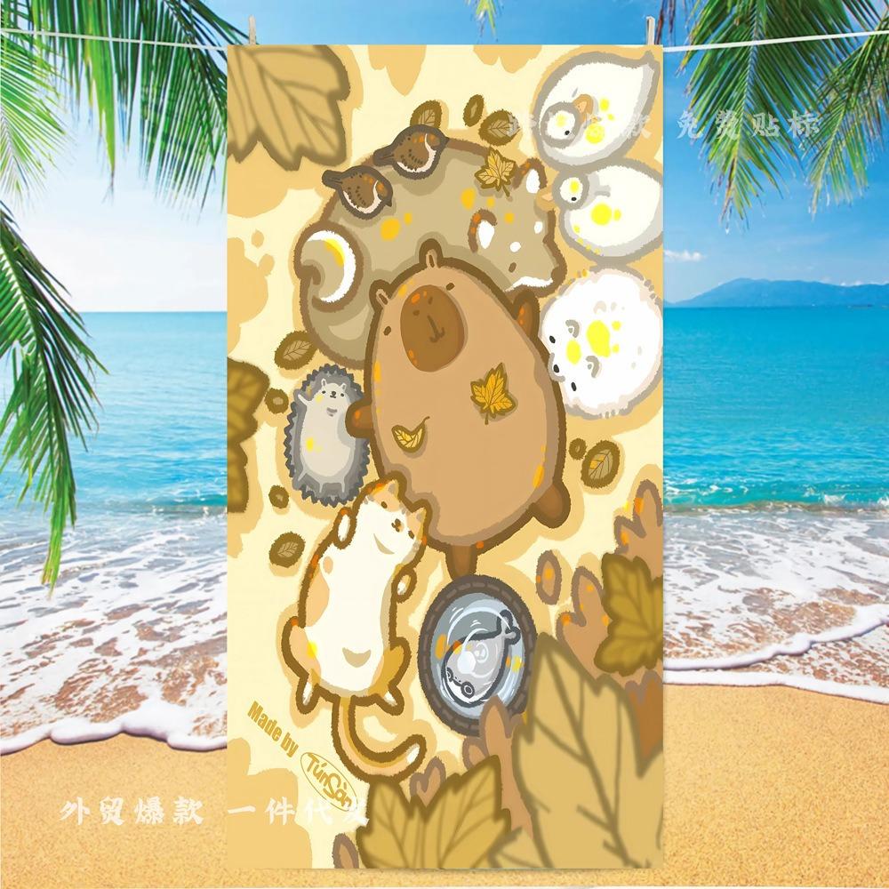 Capybara Towel Microfiber Beach Towel Absorbent Quick dry Soft Yoga Swimming Resort Mountain Climbing Towel