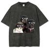 Coole Teddy-Hund T-Shirts Unisex Washed Tees Herren Damen Mode Lässige Kurzarm T-Shirts Baumwolle Oversized T-Shirt