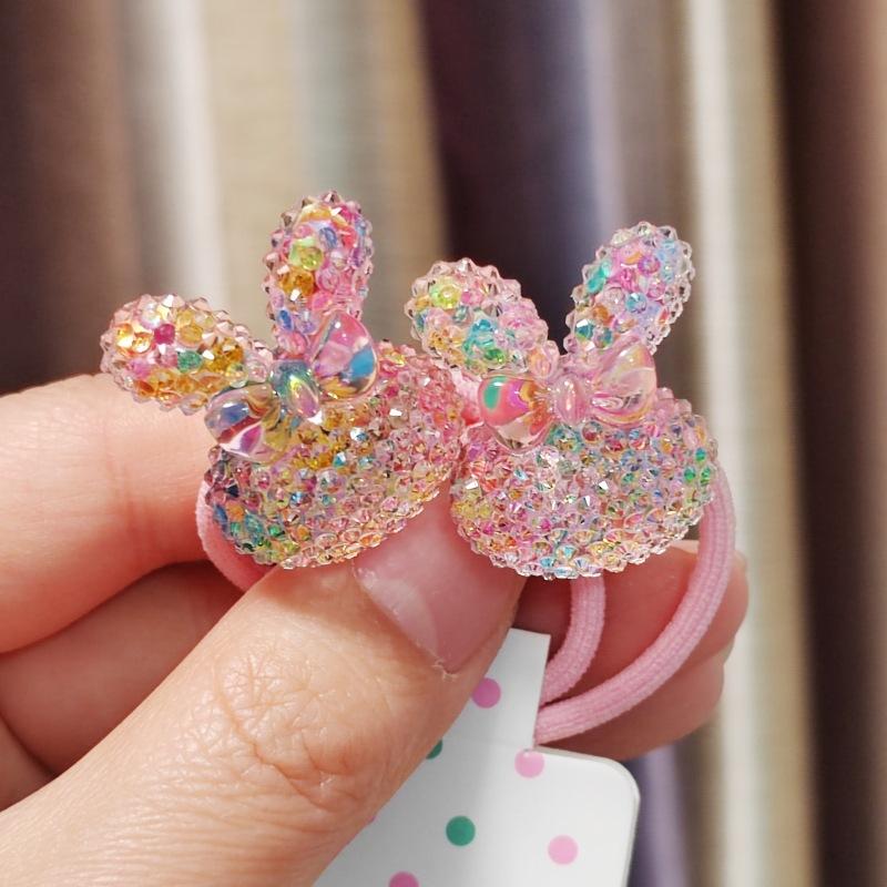 Spring-summer Colorful Hair Ties for Babies. Cute Rabbit & Cherry Designs, Candy Colors, Hair-friendly Elastic Bands. Perfect .