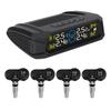 Wireless Tire Pressure Monitor HD LCD Display Real Time Alert Solar Powered USB Charging Tire Pressure Monitoring System