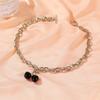 Women's Necklace Black Cherry Pendant Coarse Chain Clavicle Necklace