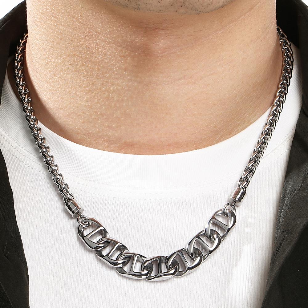 Trendy Statement Clavicle Chain Choker for Men Women Unisex Vacuum Plated Stainless Steel Necklaces Hypoallergenic Jewelry Gift