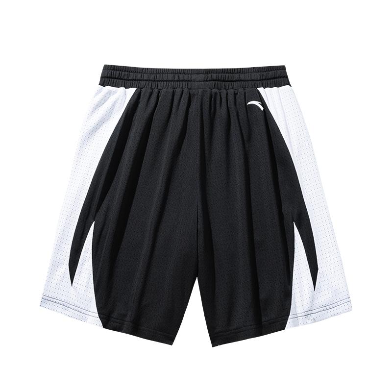 Anta Basketbalová série Color Block Střední pas Stahovací šňůrka Pohodlné Prodyšné Ležérní Šortky Pánské šortky Základní-Černá Čistě-Bílá 952511309-5