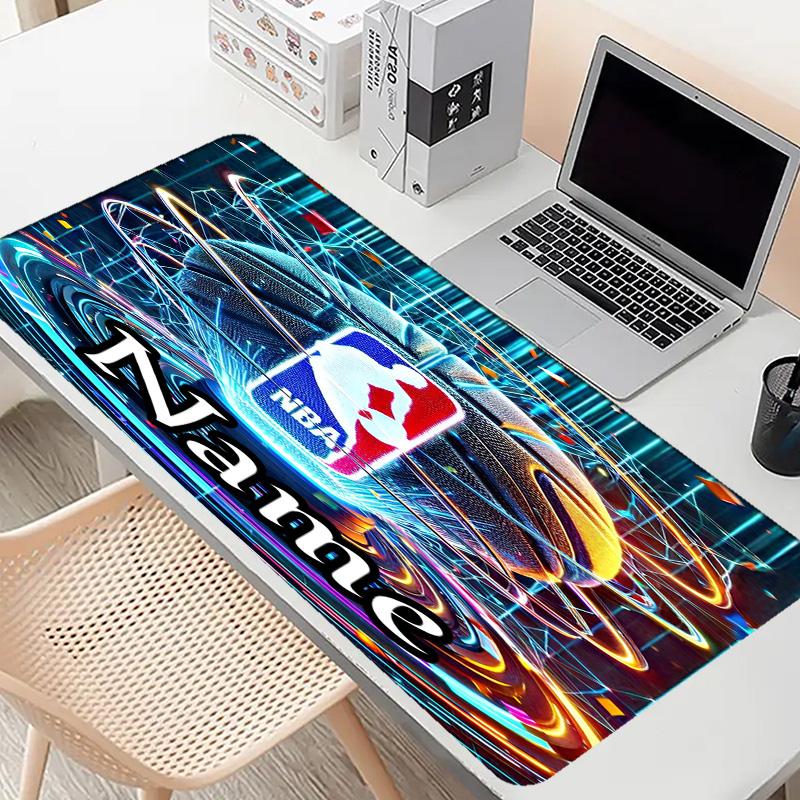 Custom Name Personalized NBA Pattern Mousepad, Laptop PC Desk Mat, Decorative Desk Mat for Home Keyboard Pad Gift