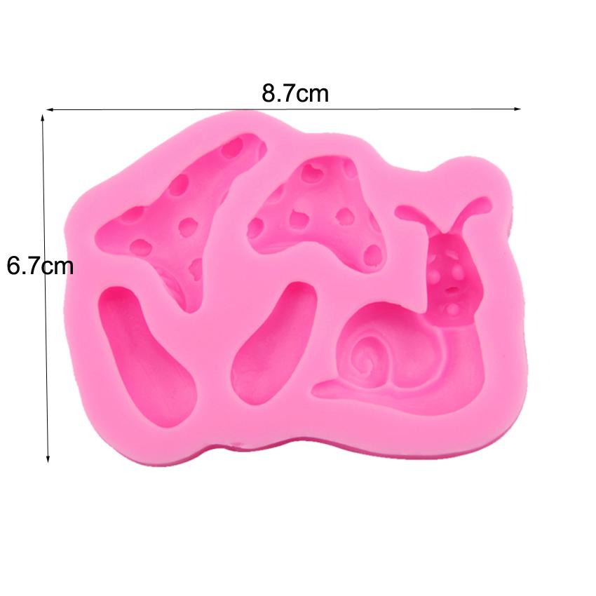 3D Eventyr Blomsterhus Sopp Snegle Kake Silikonform Fondant Sjokolade Godteri Sukker Gumpaste Dekorering Bakeverktøy C173