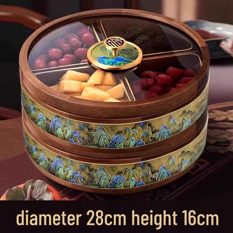 New Chinese Style Wooden Dried Fruit and Candy Tray