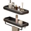 Punch-Free Gunmetal Bathroom Shelf: Wall-Mounted Storage for Vanity & Toilet