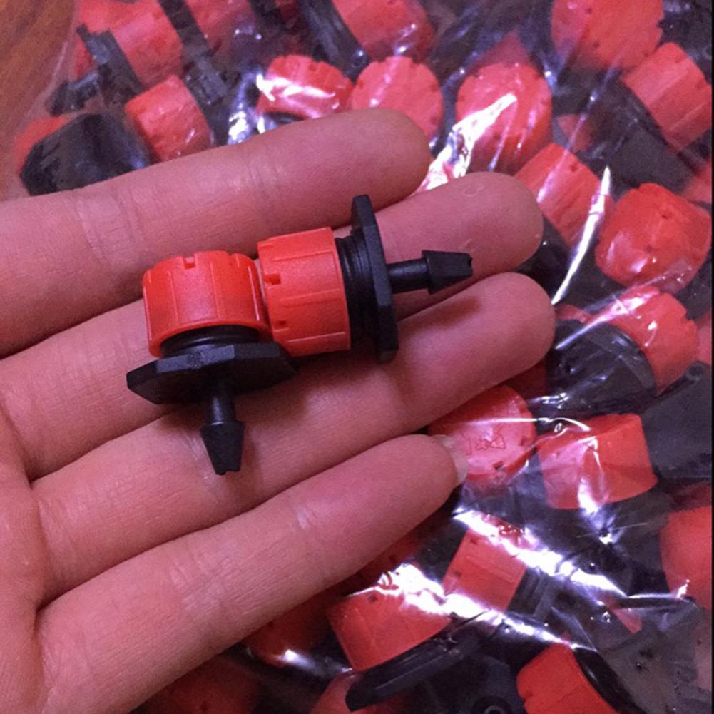 100pcs/bag Adjustable Irrigation Drippers Sprinklers 1/4'' Emitter Dripper Drip Micro Spray Rotating Nozzle for Watering System