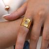 Exquisite Hollow Sun Design Stainless Steel Rings Gold Plated Waterproof High Quality Ladies Jewelry For Daily Wear Vacation
