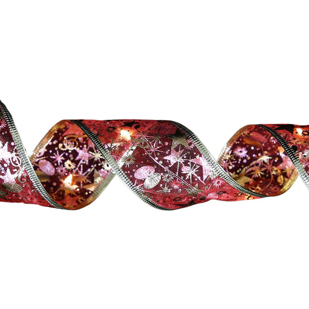 5m LED Ribbon Christmas Tree Ornaments for Home DIY Bows Light String Navidad New Year 2025 Fairy Lights Christmas Decoration