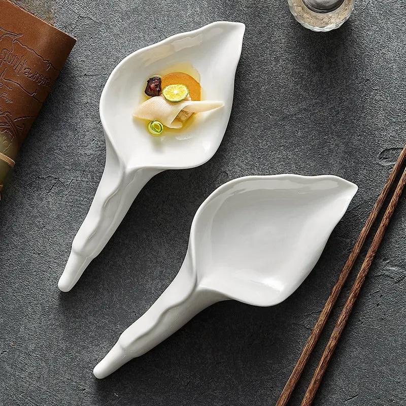 Flower Ceramic Dinner Plate Decorative Tableware Dessert Plates Sashimi Disc Sushi Plate Cold Dishes Snack Plates Bowl tray