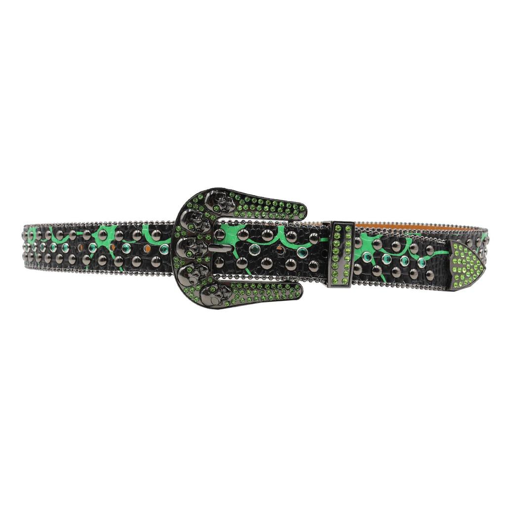 Men's Rhinestone Skull Hip Hop Punk Belt: Sparkly, Non-Mainstream Fashion