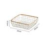Chic Design Woven Iron Storage Basket Square Metal Construction Organizer Basket Casual Chic Art Design Food Basket Kitchen Use