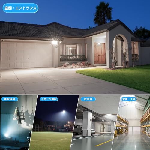 KOPOGU LED Floodlight [100W Ultra-High Brightness, 2.5m Cord, Ultra-Thin] Aluminum Outdoor Light, Freely Adjustable Angle, 10,000LM Daylight White, 65