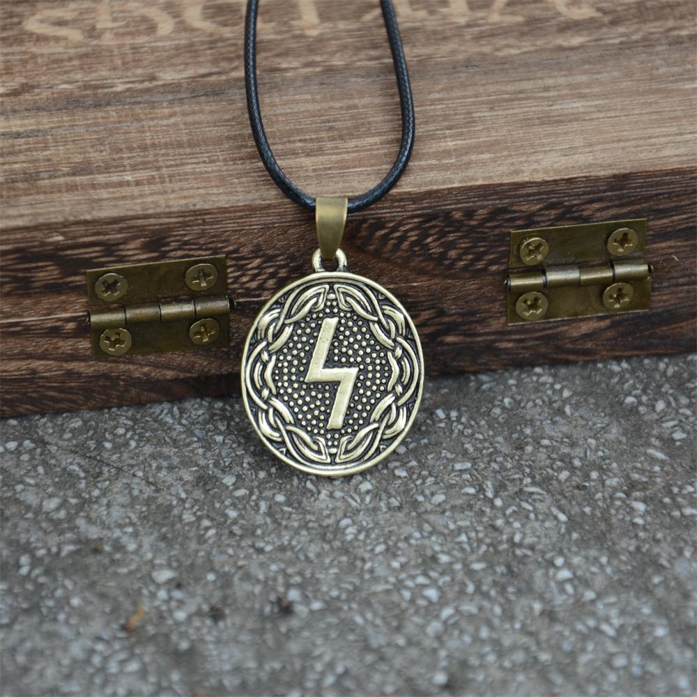 

Norse Rune Sowulo Wheel Of Power Raven Amulet Talisman Necklace