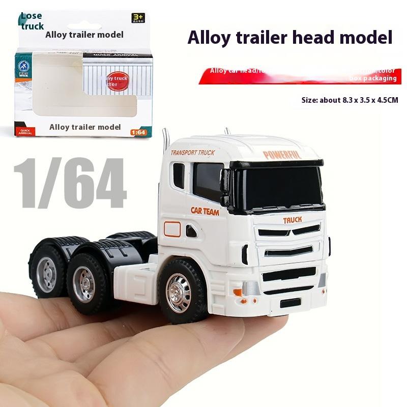 1:64 Flat Trailer Series Engineering Vehicle Double Decker Container Truck Alloy Diecast Car Model Children's Educational Toys