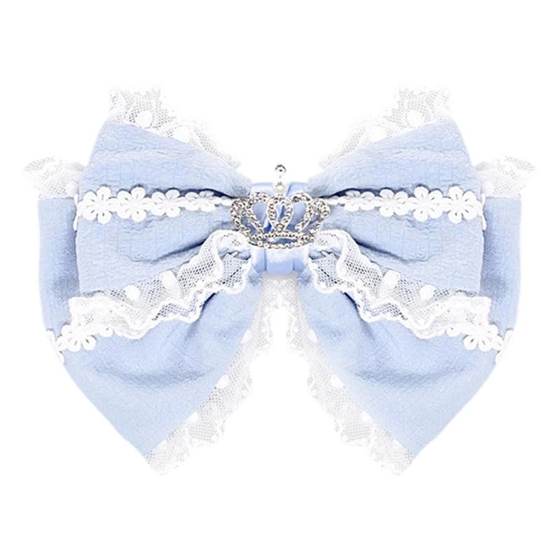 Elegant Ribbon Hair Clip Headpiece With Lace Ruffle Trim Design For Women And Girl Anime Event Gathering Hair Ornament