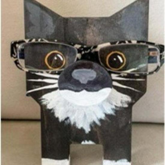 Wooden Animal Glasses Holder Display Stand for Office or Living Room Decor