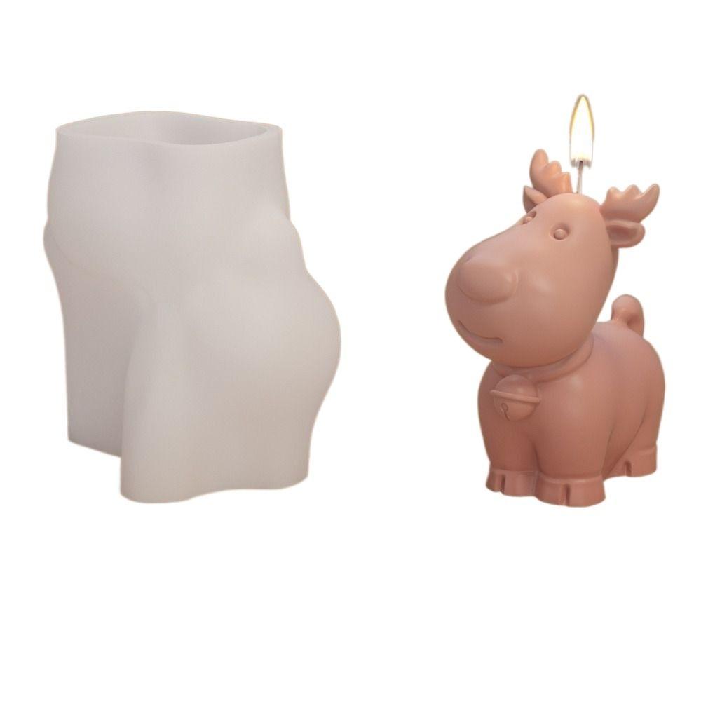 Elk Christmas Candle Mold Christmas Tree Plaster Mold Candle Making Tools  Festival Decorations