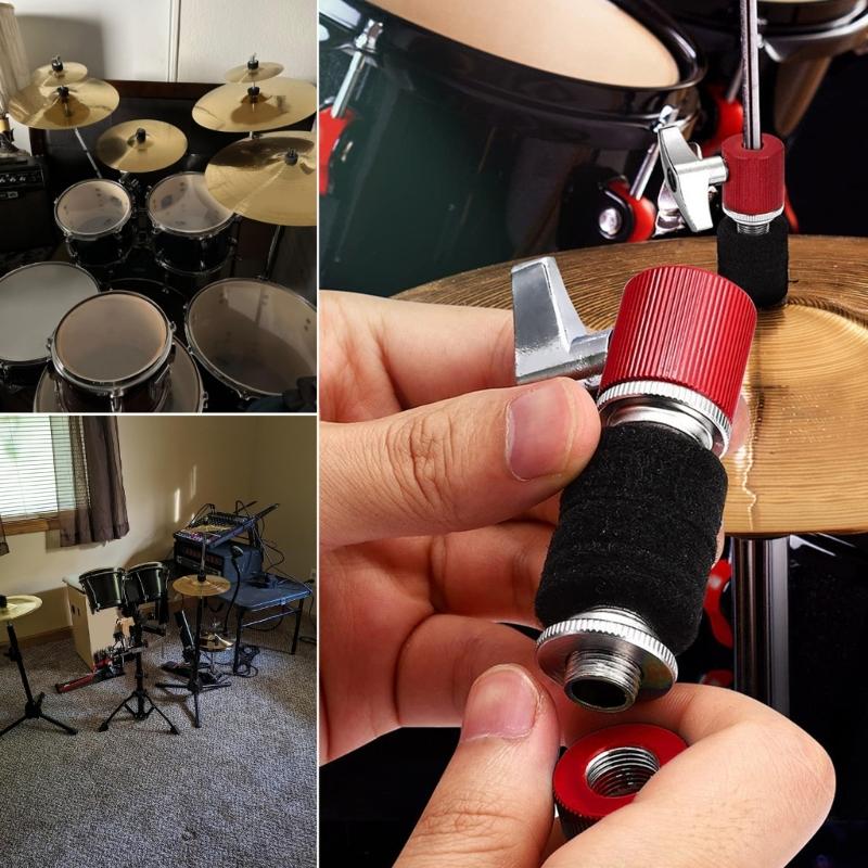 13Pcs Drum Cymbal Felt Pads Set Drum Cymbal Felt Pads and Sleeves with Wing Nuts, Washer, Drum Key Percussion Part